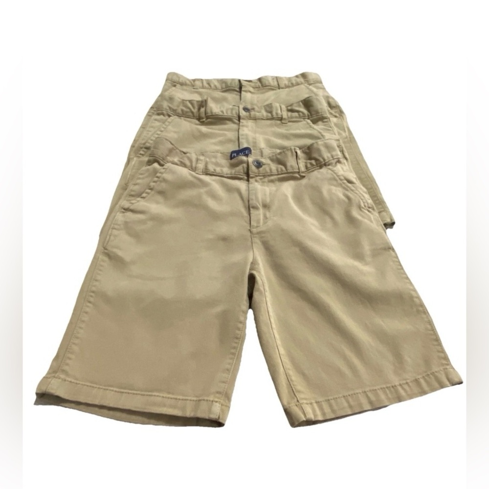 Childrens Place Uniform Shorts, Size 12 - Khaki, Adjustable Waist Lot of 3